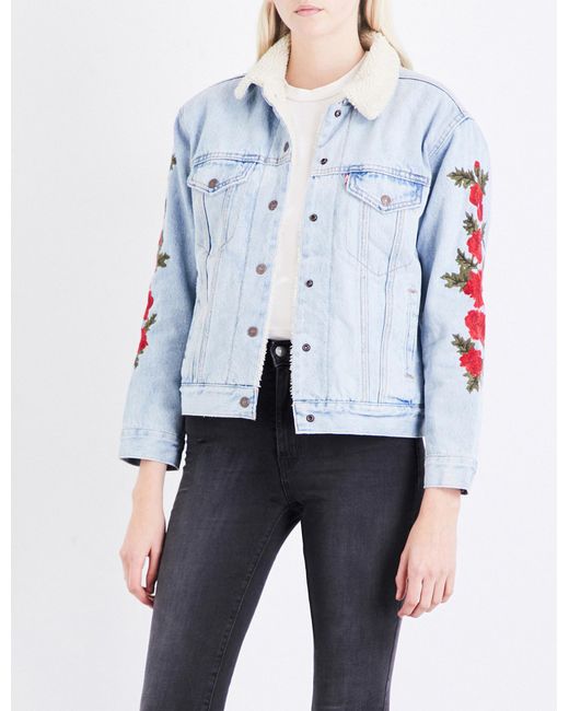 Levi's floral embroidered sale jacket